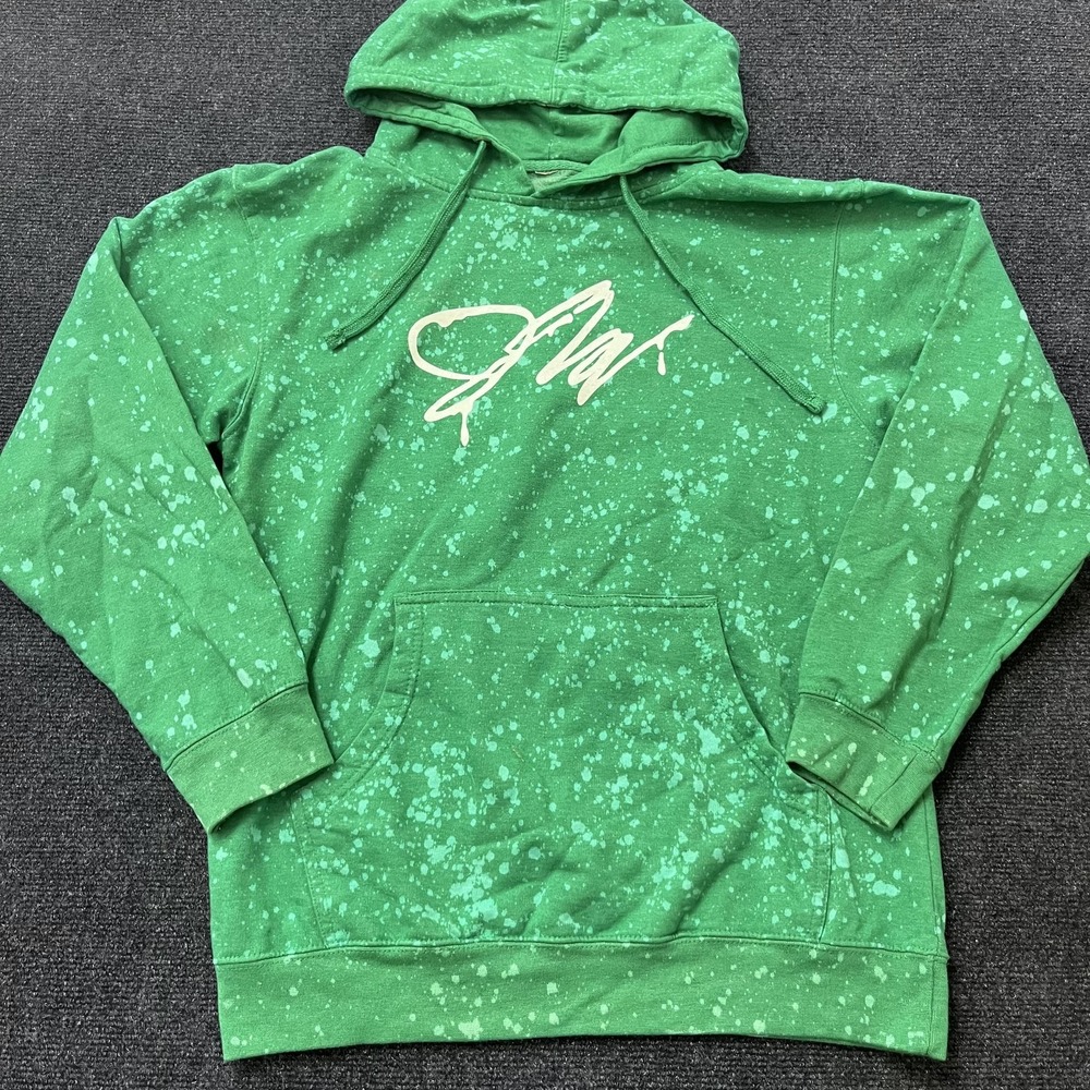 Jake Paul Hoodie Mens Medium Green Fanjoy Bleach Splatter J Paulers 99 Pullover